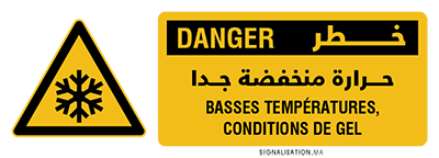 Danger basses températures / conditions de gel
