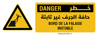 Danger Bord de la falaise instable