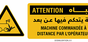 Danger machine commandée a distance par l’operateur