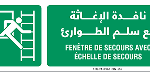 Fenêtre de secours avec échelle de secours (droite)