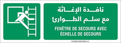 Fenêtre de secours avec échelle de secours (droite)