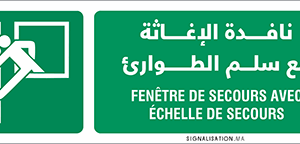 Fenêtre de secours avec échelle de secours (gauche)