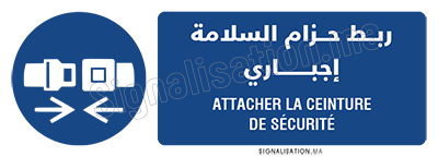 Attacher la ceinture de sécurité Plaque horizontale