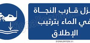 Abaisser le canot de sauvetage à l’eau dans l’ordre de lancement Plaque horizontale