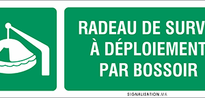 Radeau de survie à déploiement par bossoir