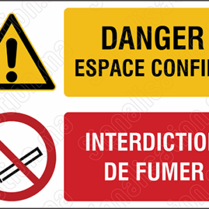 Danger espace confiné - Interdiction de fumer