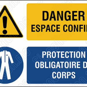 Danger espace confiné - Protection obligatoire du corps
