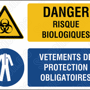 Danger risque biologiques, vêtements de protection obligatoires