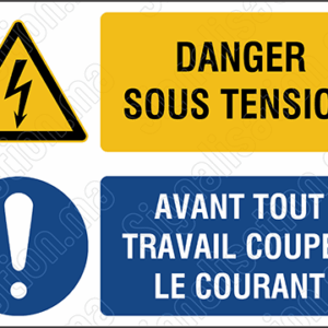 Danger sous tension, débrancher avant d'effectuer une maintenance