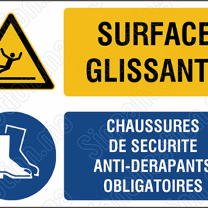 Surface glissante, chaussures de sécurité antidérapantes obligatoires