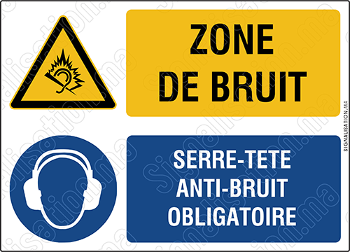 Zone de bruit, serre-tête anti-bruit obligatoire